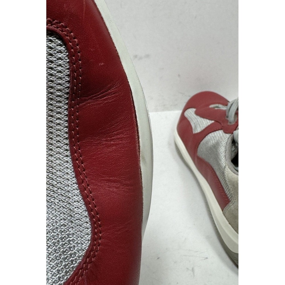 Prada America's Cup Low Sneakers Leather Grey Red Men's Size 10 US / 9UK - Picture 14 of 14